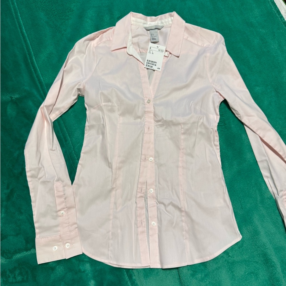 H&M Soft Pink Collared Shirt